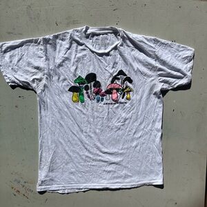 Women's Polarize T-Shirt White Mushroom Fungus‎ Spores L Cotton Psychonaut Trip